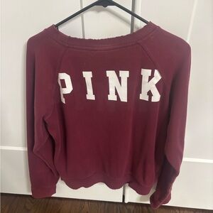 Victoria Secret Pink Maroon Sweatshirt Sz Small